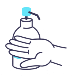 Vask dine hænder tit eller brug håndsprit